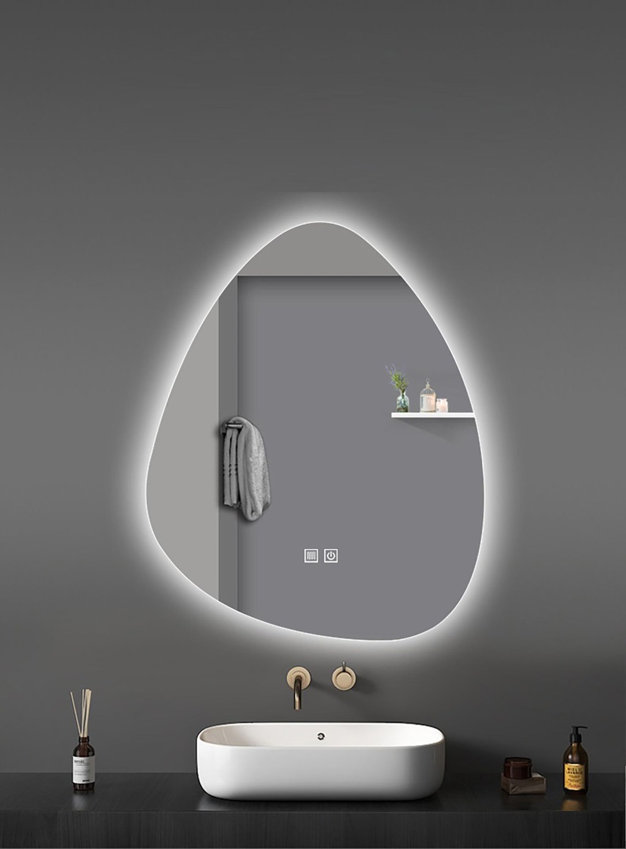 Sanigoods Ovo organische spiegel met verlichting en verwarming 100x60cm