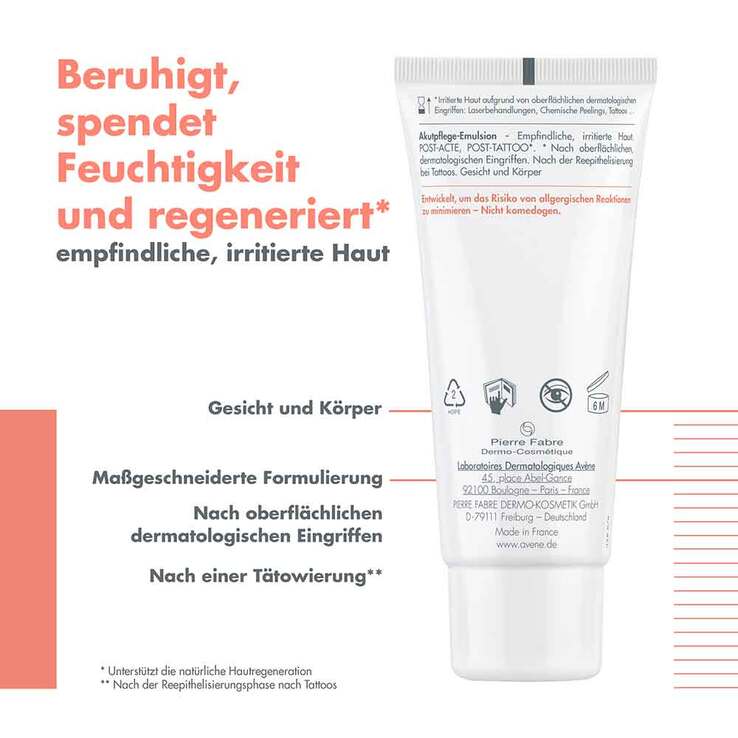Avene Cicalfate + Akutpflege-Emulsion post-acte / -tattoo, 40 ml