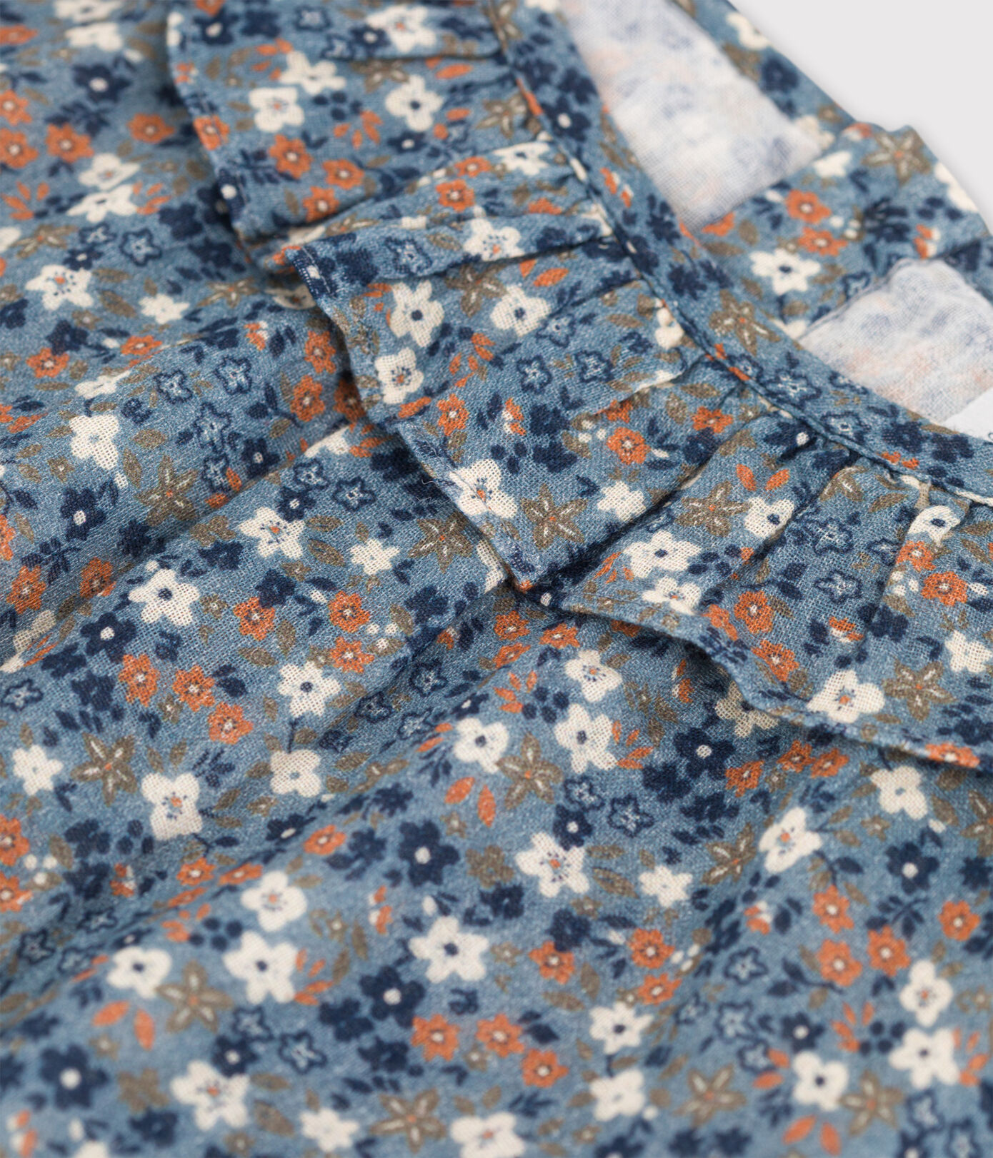 Robe fleurie à manches longues en gaze de coton enfant fille