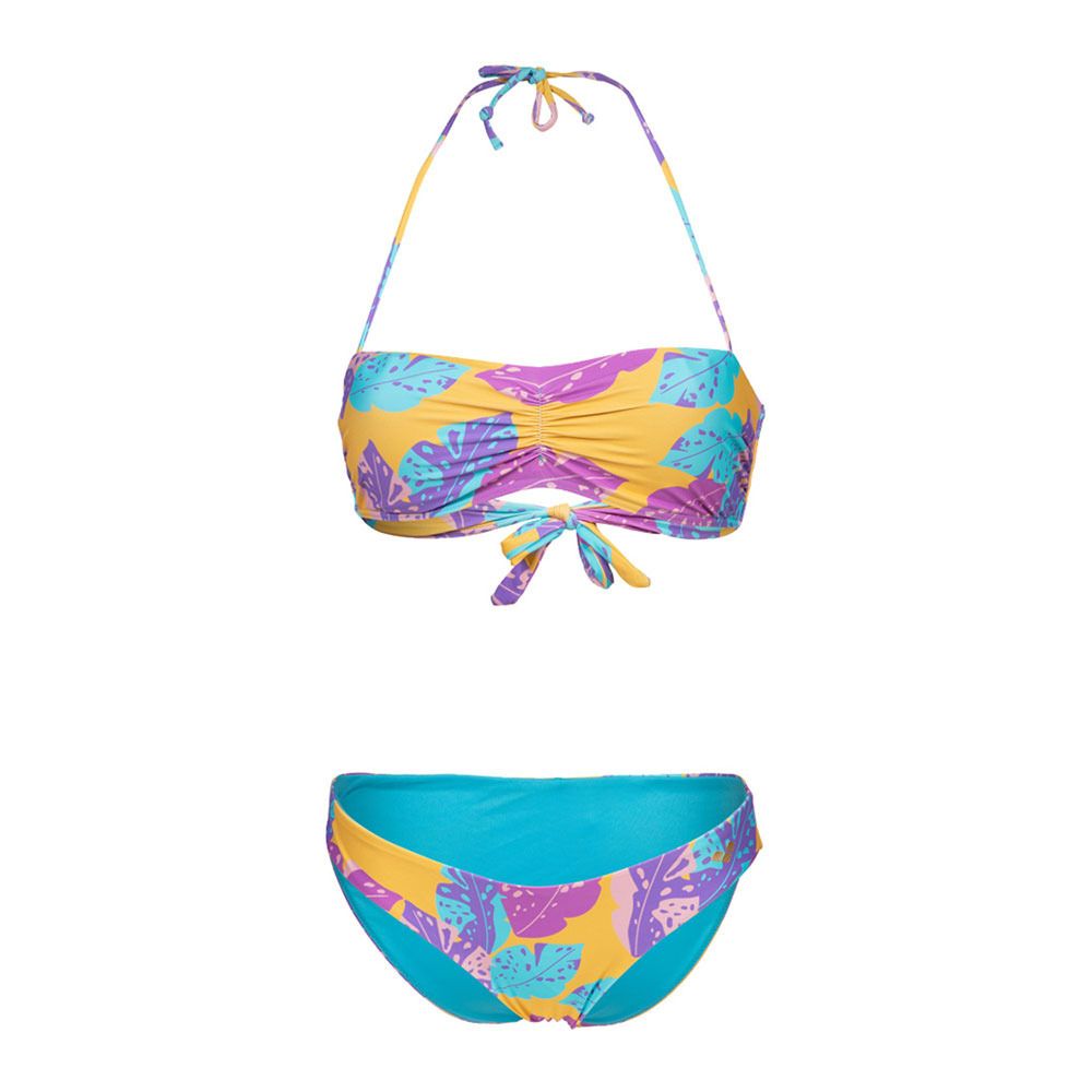 Arena BANDEAU ALLOVER - Maillot de bain 2 pièces Femme lily yellow multi