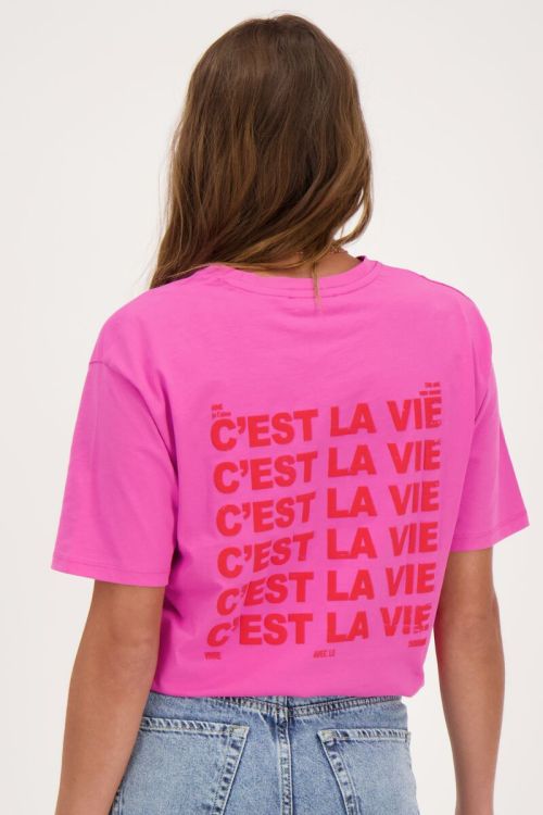 Roze T-shirt C'est la vie