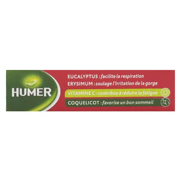 Humer Mal de Gorge Aigu Pharyngite Fruits Rouge dès 6 ans 20 pastilles