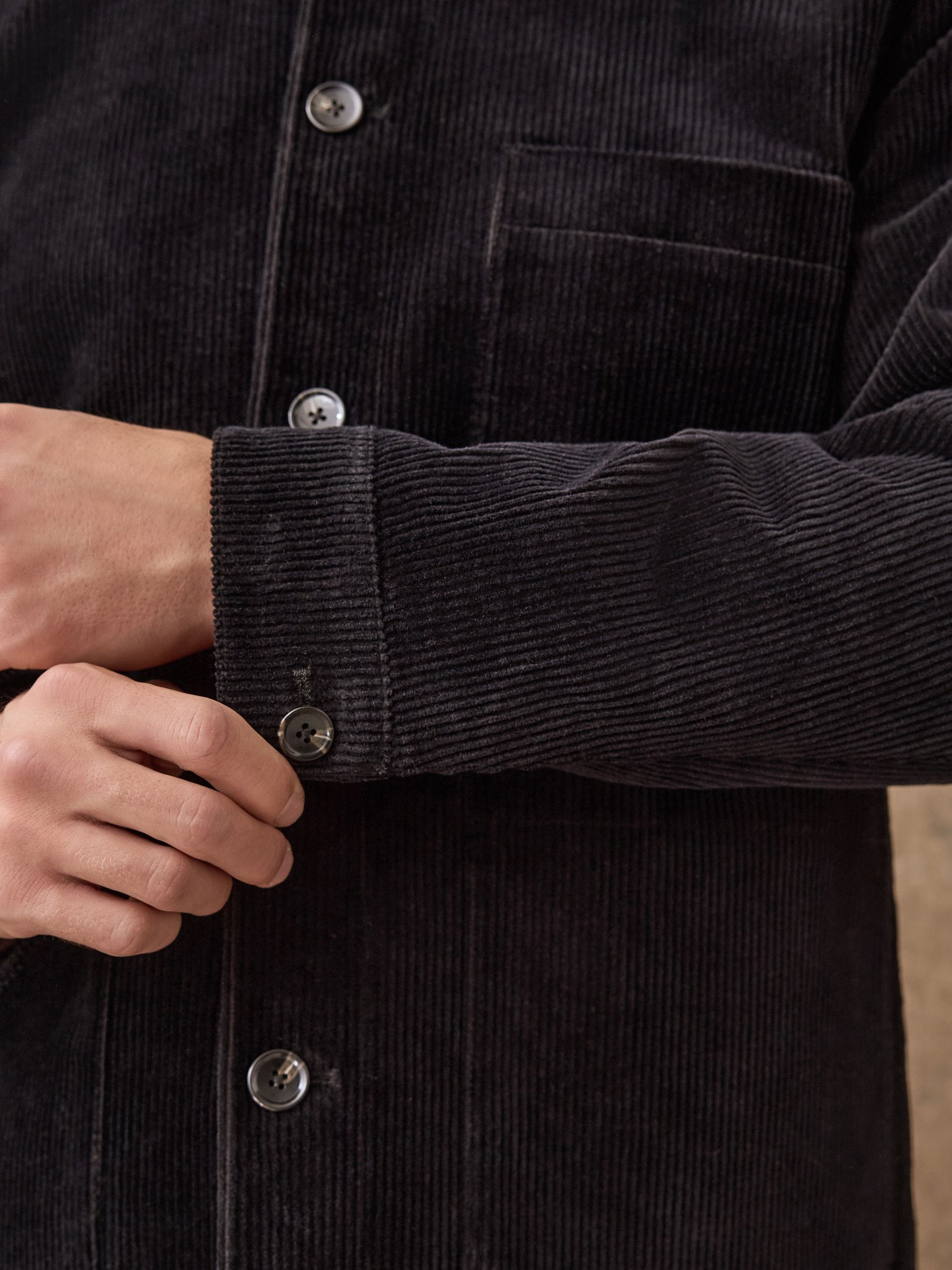 Zwart - Slim Rijk Corduroy Jack