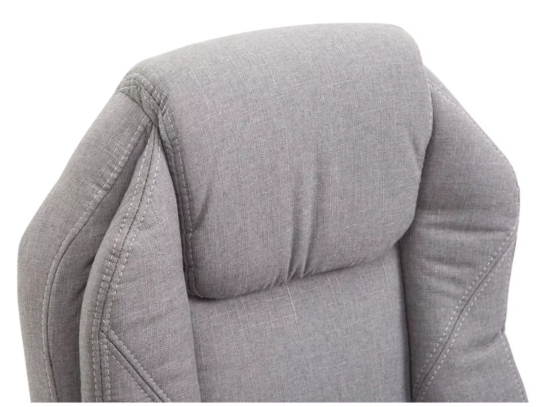 Chaise de bureau - Tissu & Métal chromé - Gris - Castle