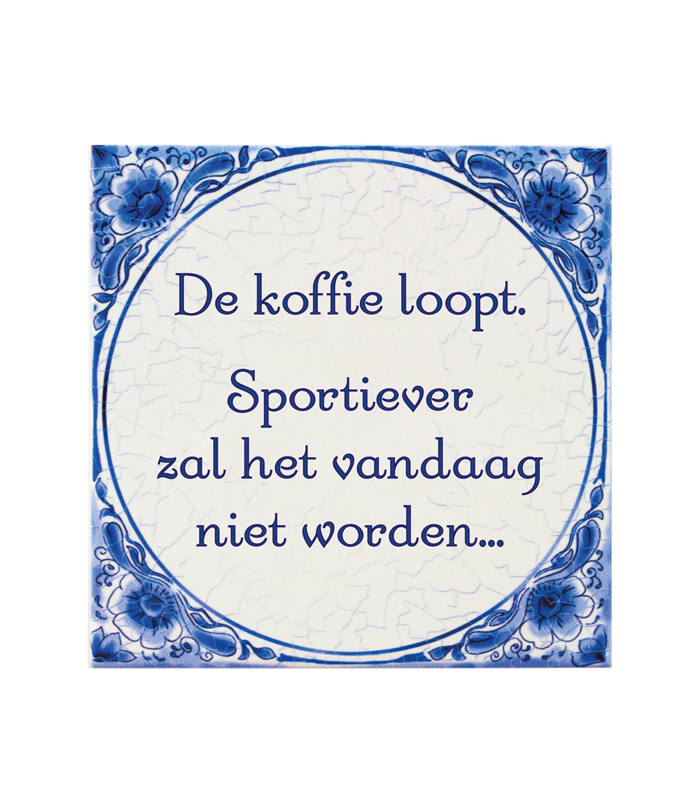 Delftsblauw Tegel De Koffie Loopt 15cm