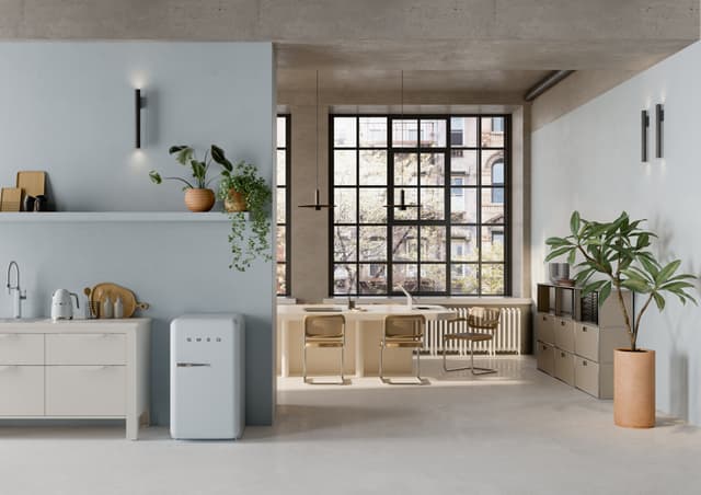 Smeg 50's Style køleskab med fryser FAB10RPB6 (pastelblå)