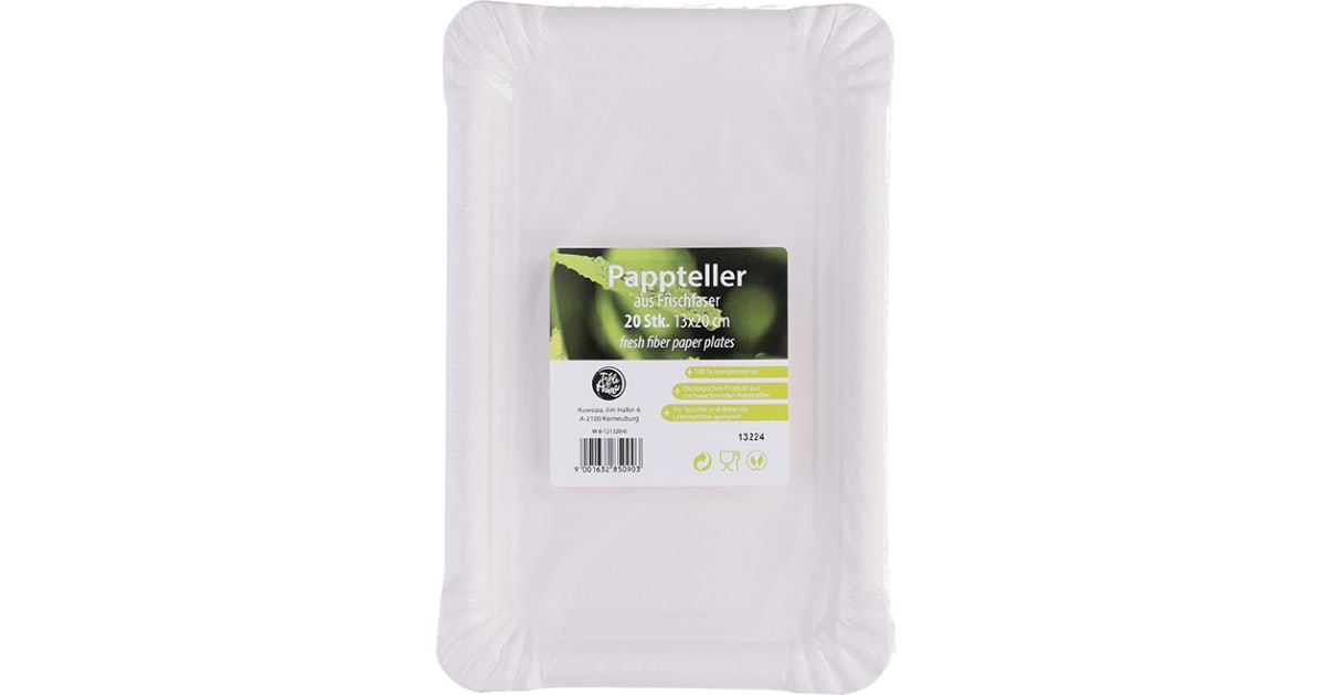 Wenco Pappteller eckig weiß 13x 20 cm