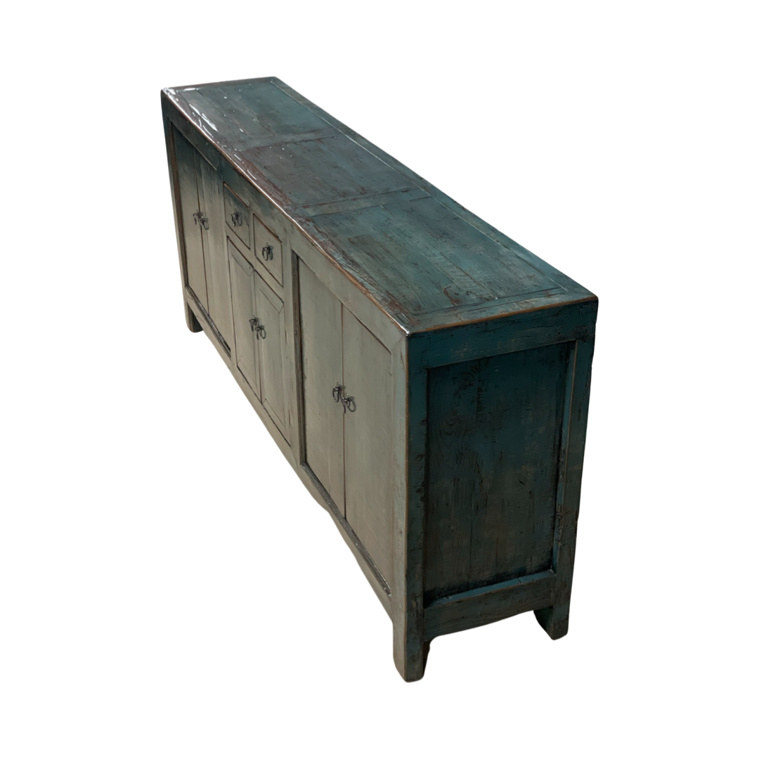 Dressoir 6 deurs 2 lades blauw lak/finished Dressoir 6dr 2la blauw lak/finished