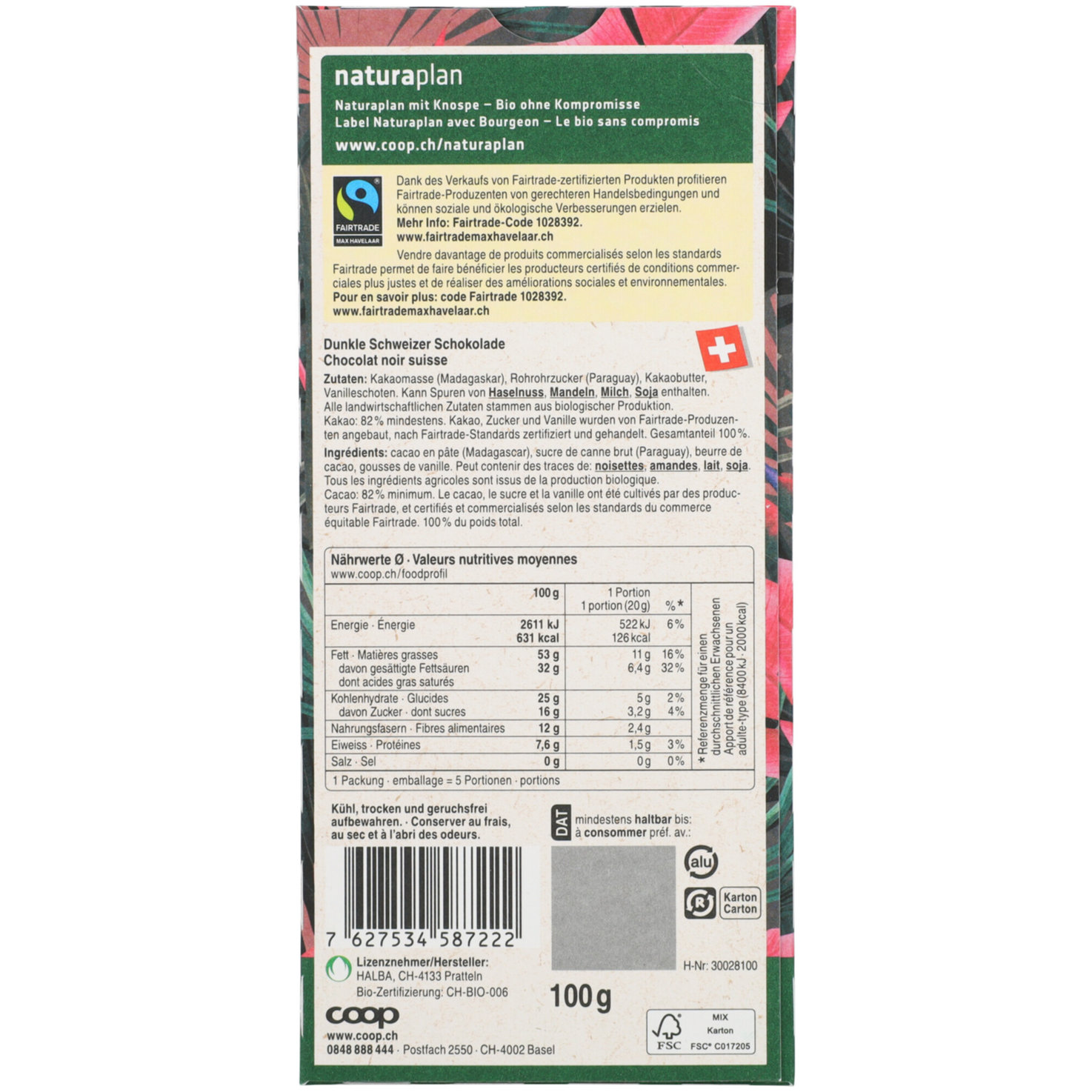 Naturaplan Bio 82% Madagascar