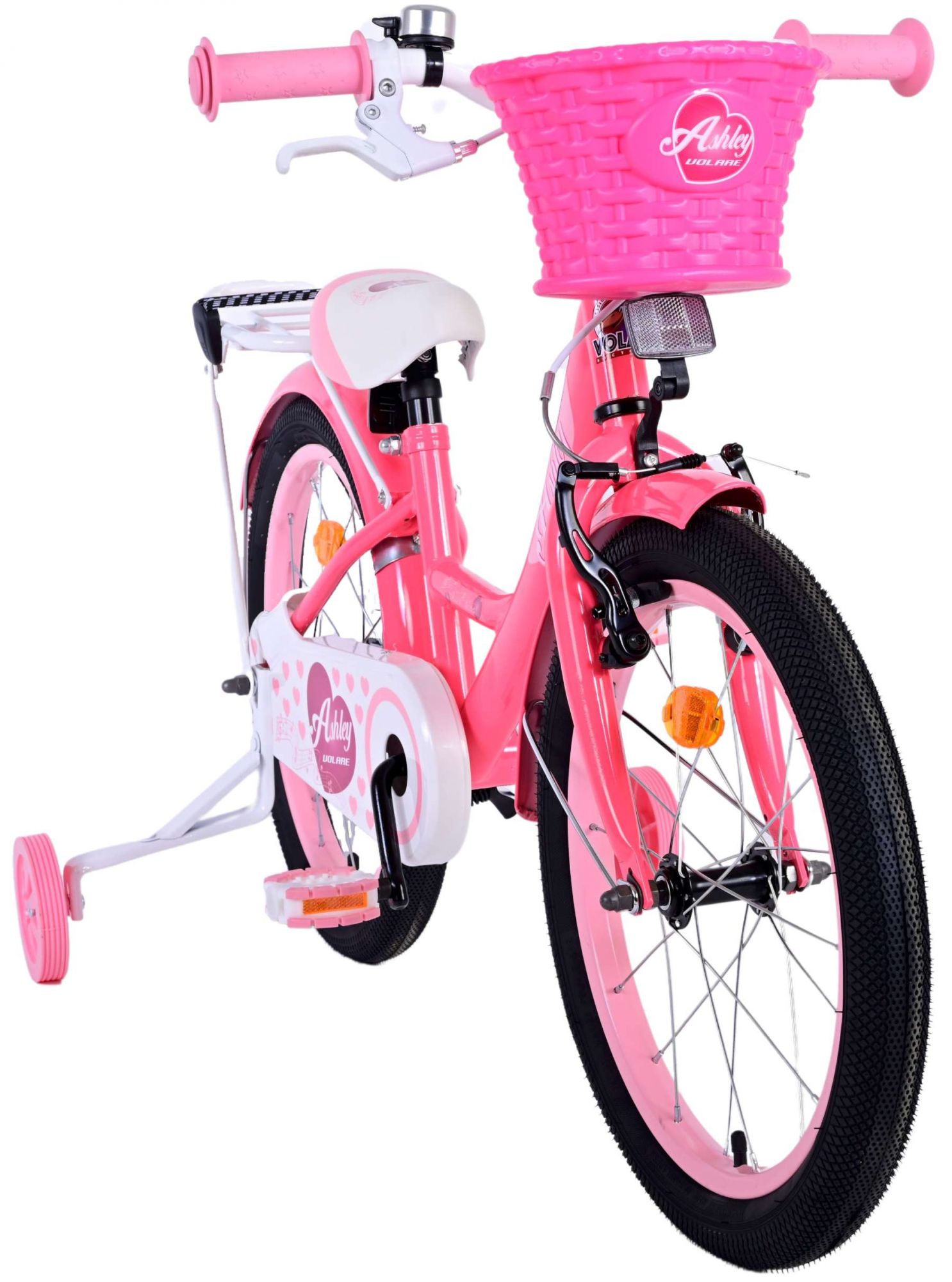 TPFSports Ashley Kinderfahrrad - Mädchen - 18 Zoll - Rücktritt + Handbremse - Rosa/Rot