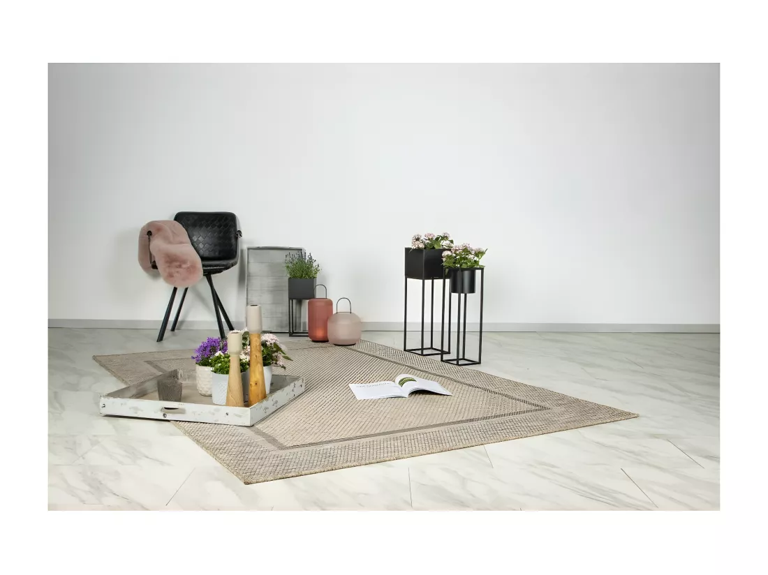 Tapis 230x160cm, design C503A coloris naturel - Confort et élégance pour votre intérieur