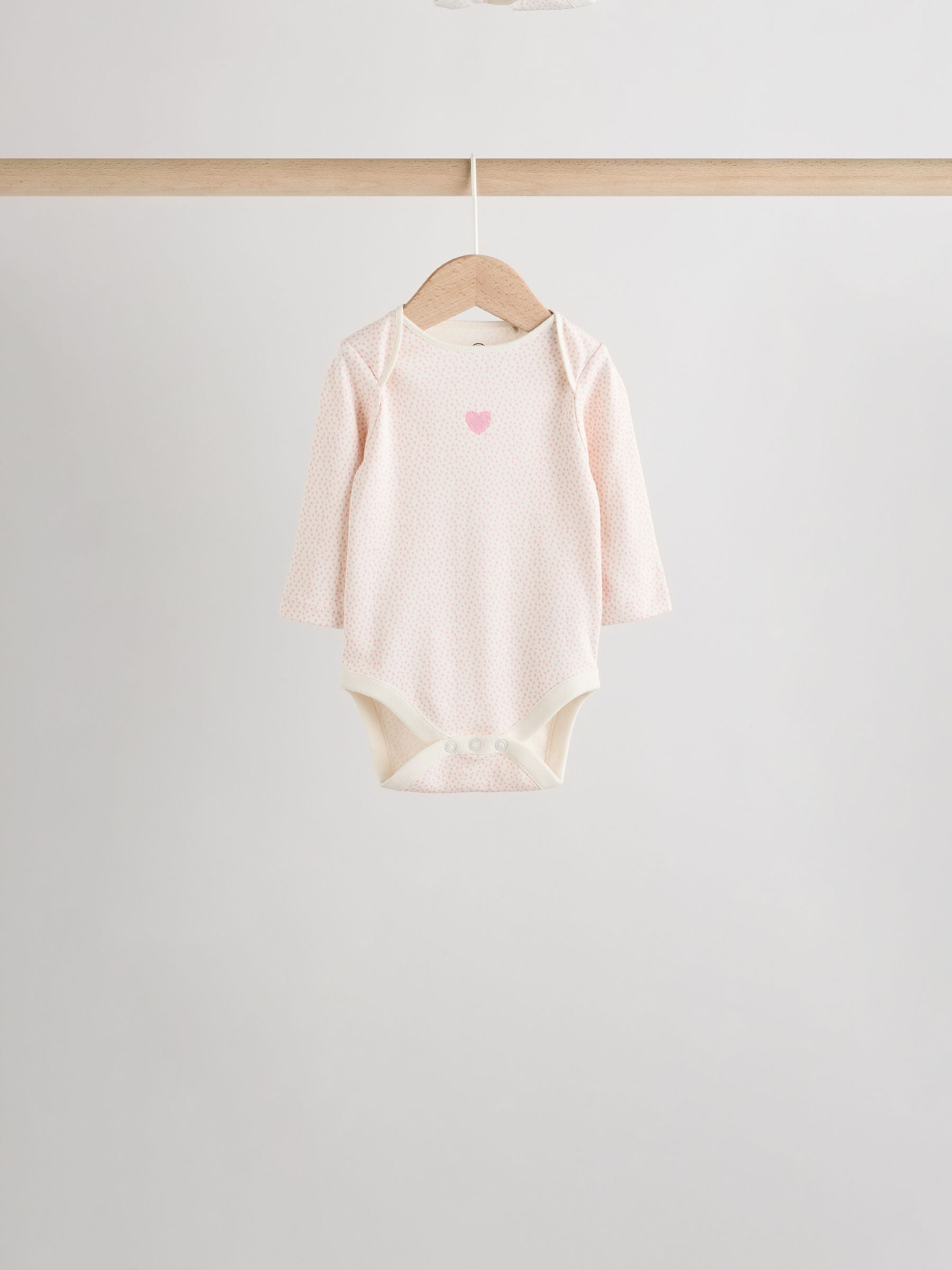 Roze - Set van 5 rompers met lange mouwen