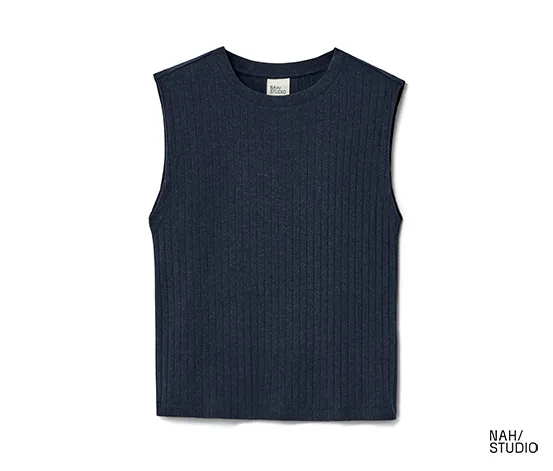 NAH/STUDIO Geripptes Shirt | Baumwoll-Hanf-Mix