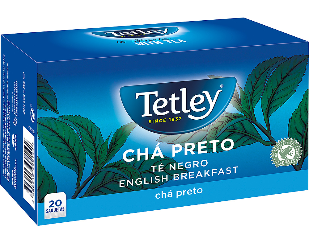 CHÁ TETLEY PRETO 20 SAQUETAS
