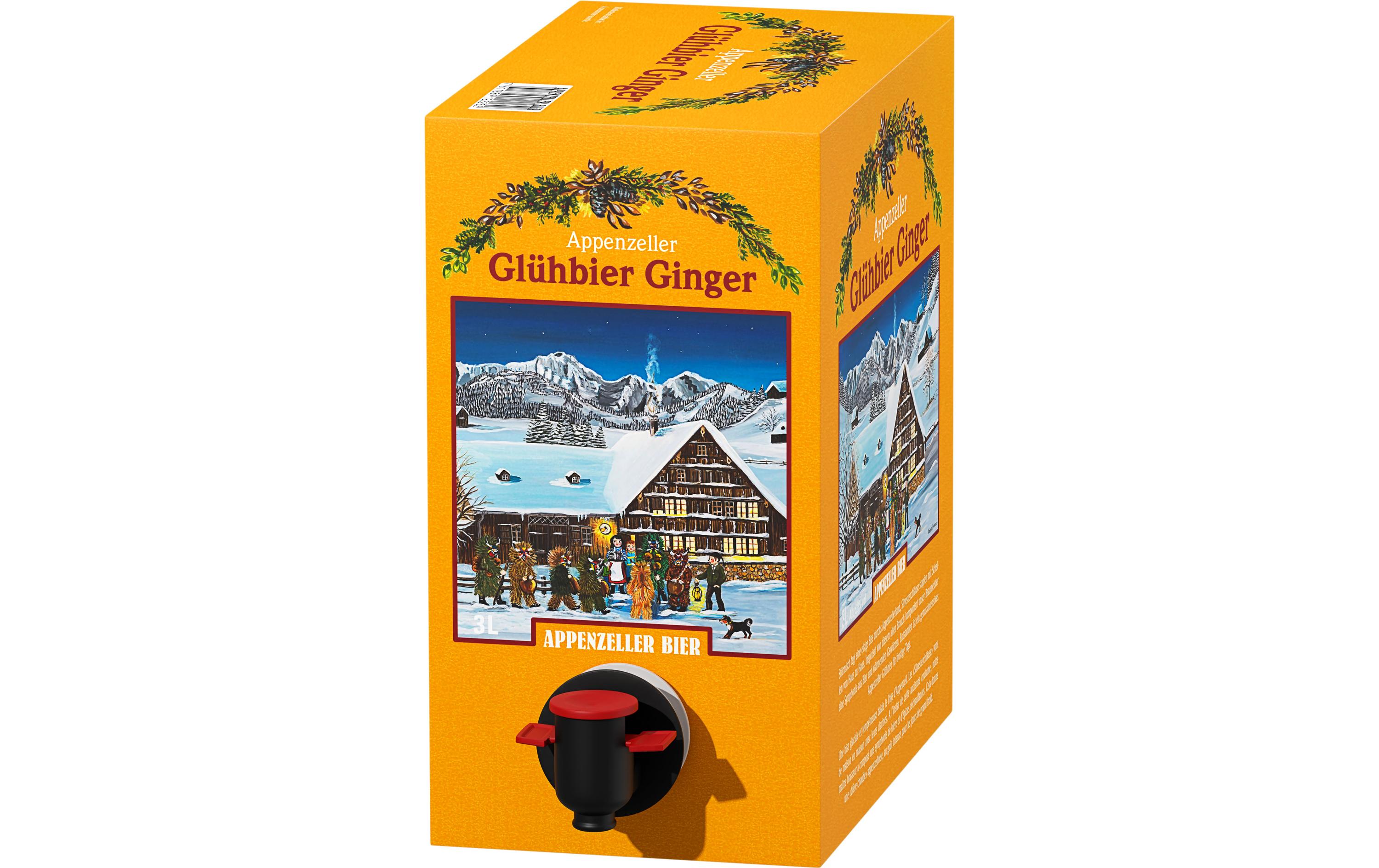 Appenzeller Glühbier Ginger 3 lIngwer Glühbier der Brauerei Locher