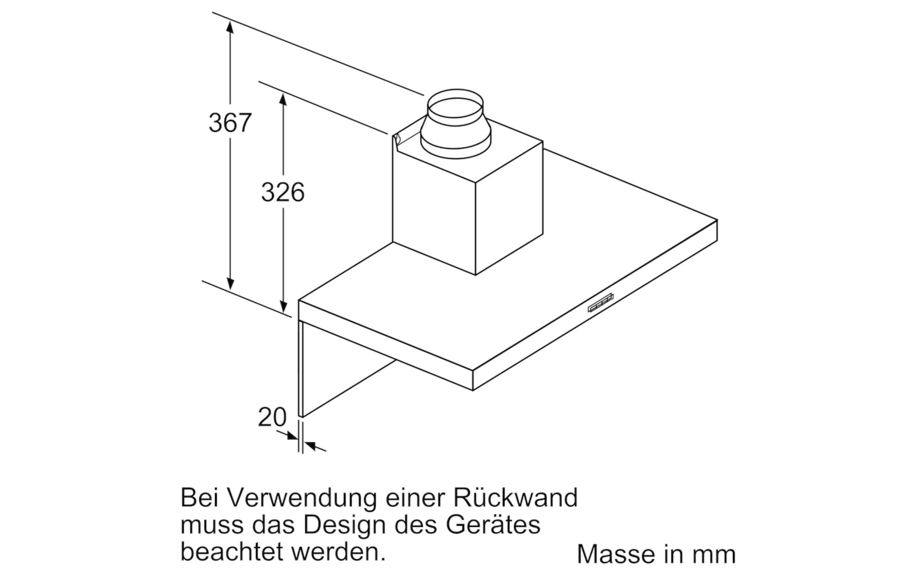 Wandhaube LC96BBM50 3 + intensiv Stufen<br>Effiziente Beseitigung von Fett, Geruch und Dampf aus der Küchenluft