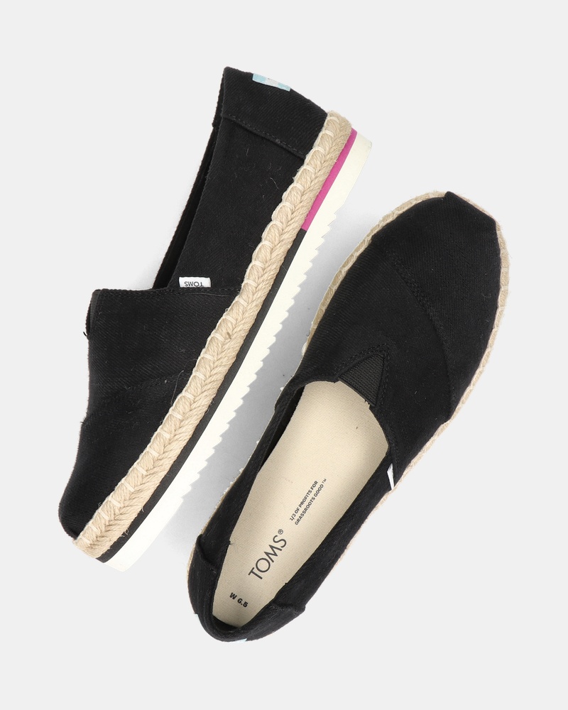 Toms Alpargate Platform Rope Espadrilles  - zwart