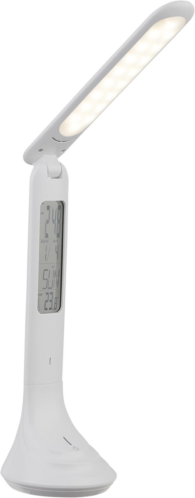 LED-Tischleuchte - weiß - mit Uhr und Alarm