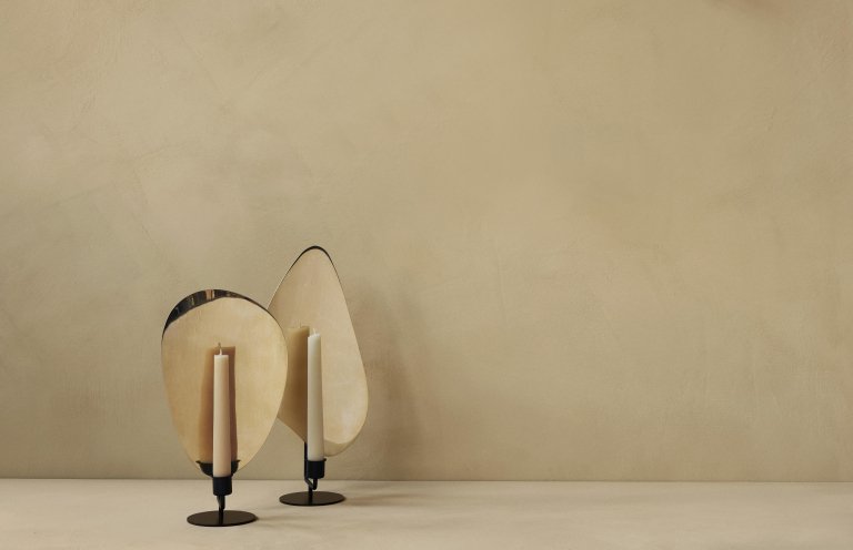 Audo Copenhagen Flambeau kandelaar medium Black/Polished Brass