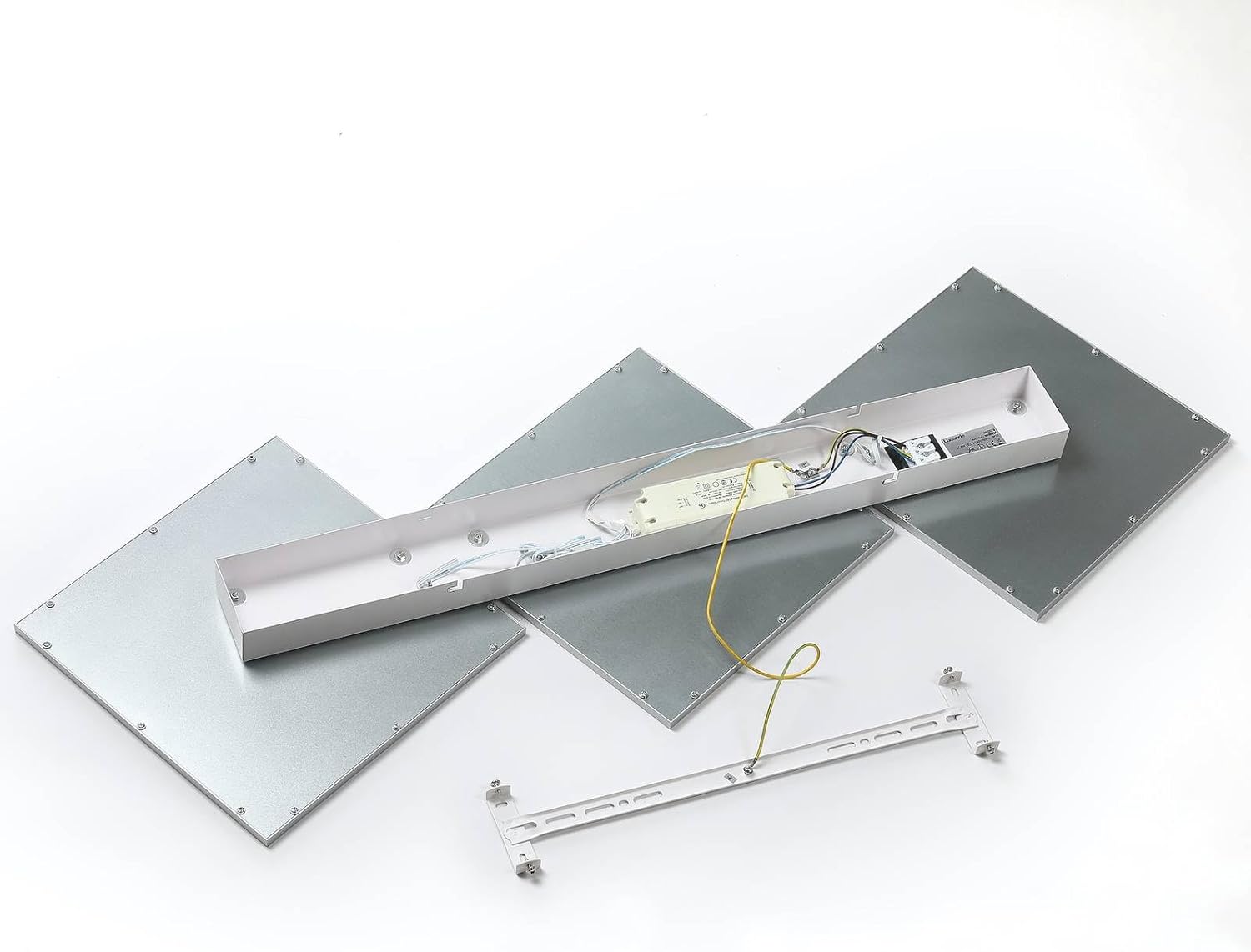 Lucande LED Deckenleuchte Ilira dimmbar mit Leselampe (Modern) in Alu aus Aluminium (3 flammig,) - Lampe Deckenlampe Küchenleuchte