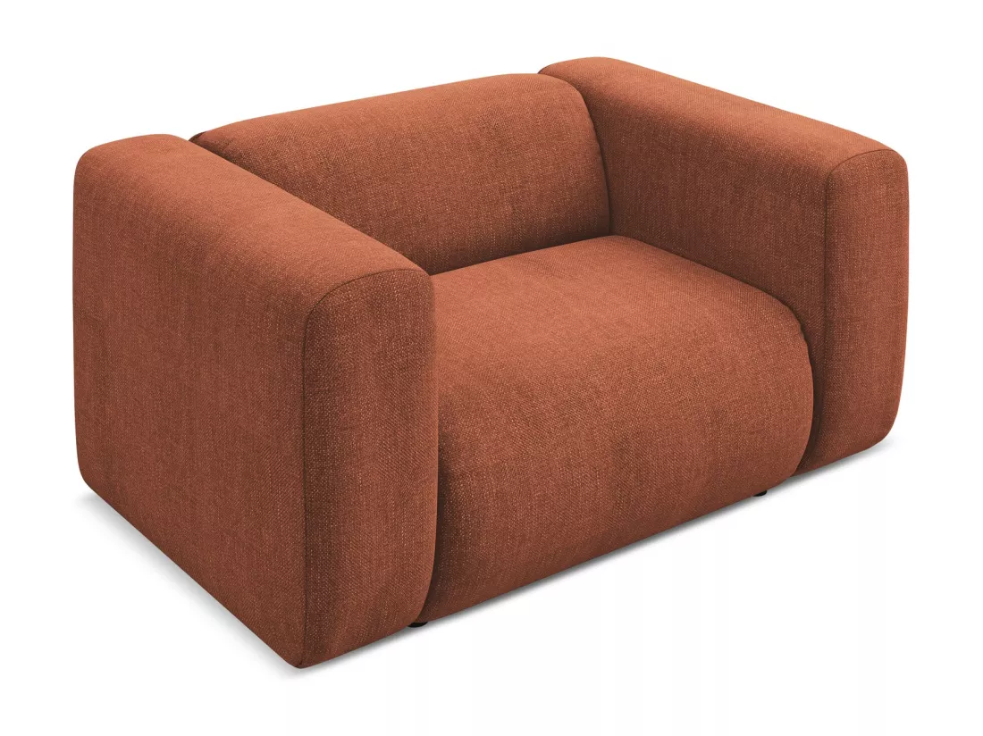 Fauteuil en Chenille - terre cuite - EKAHI