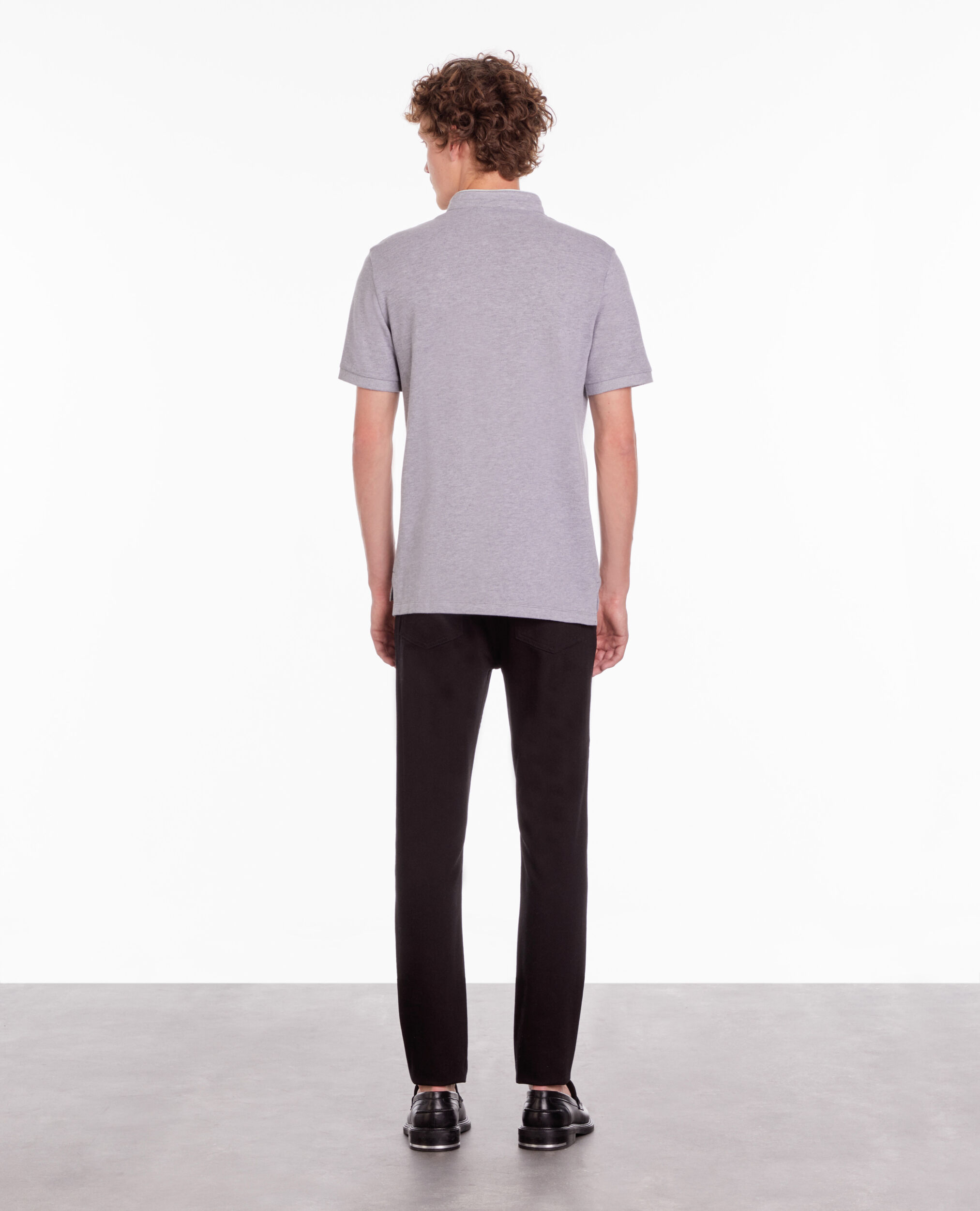 Polo gris clair en coton