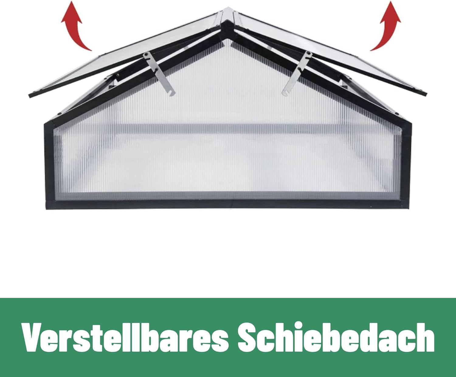 Alu Mini-Gewächshaus Frühbeet Treibhaus,|117x97x52.5 cm|Tomatenhaus Pflanzenhaus, 10kg
