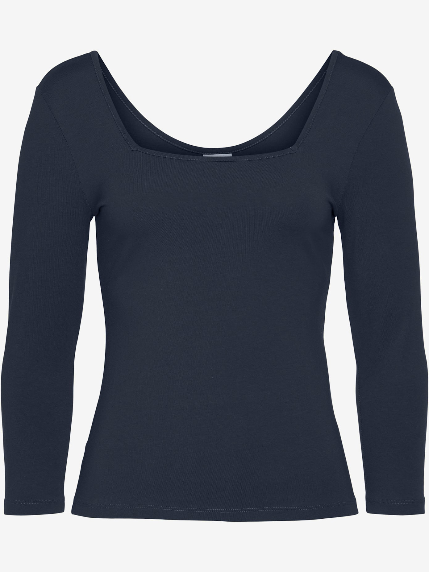T-shirt manches longues encolure dos arrondie