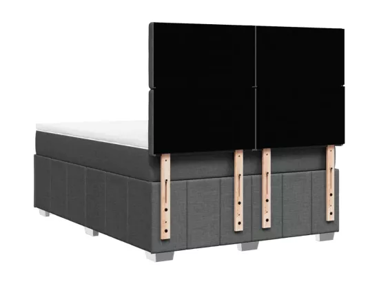 Sommier à lattes de lit avec matelas Gris foncé 140x190cm Tissu