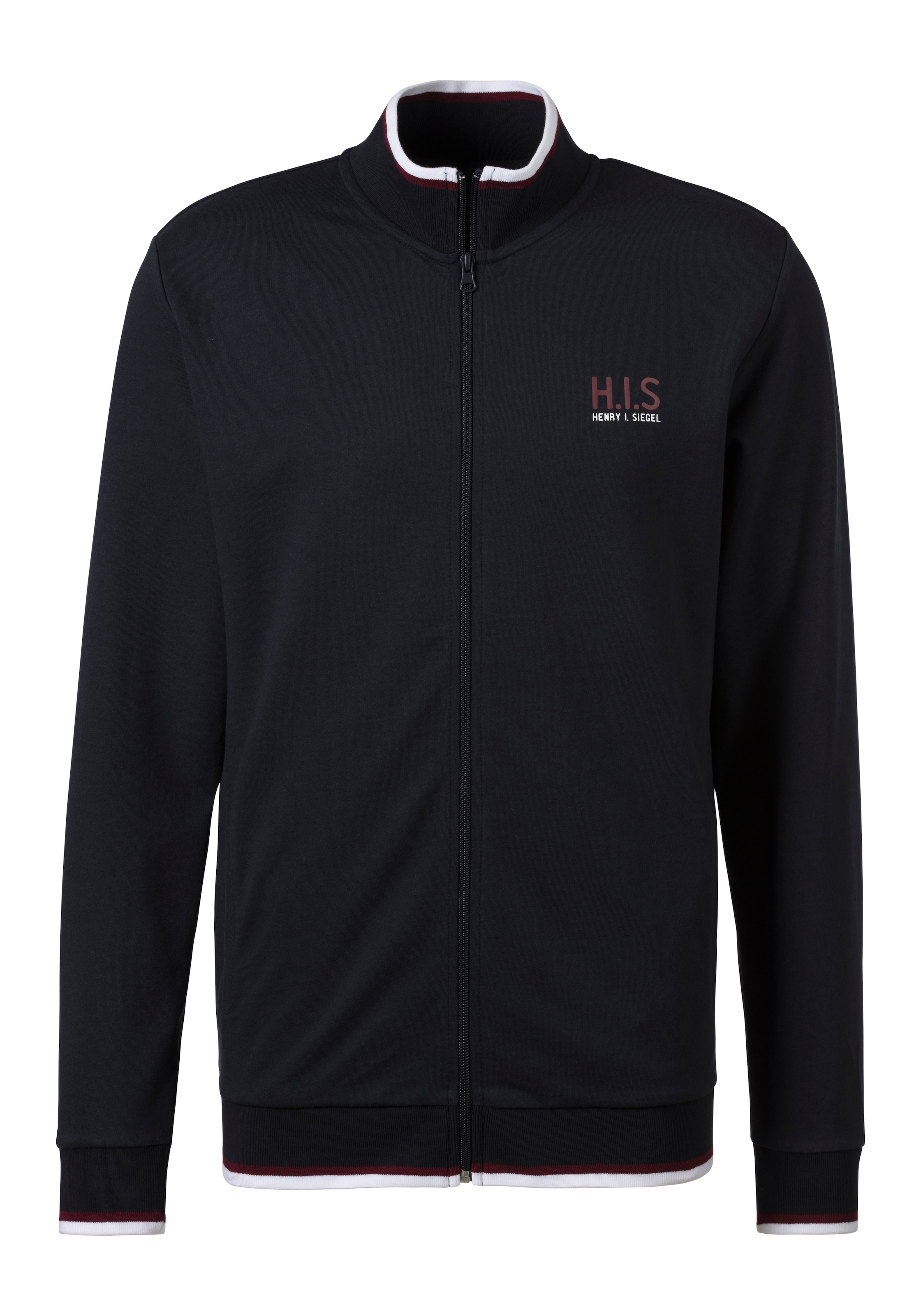 H.I.S Sweatjacke , Stehkragen mit Streifen