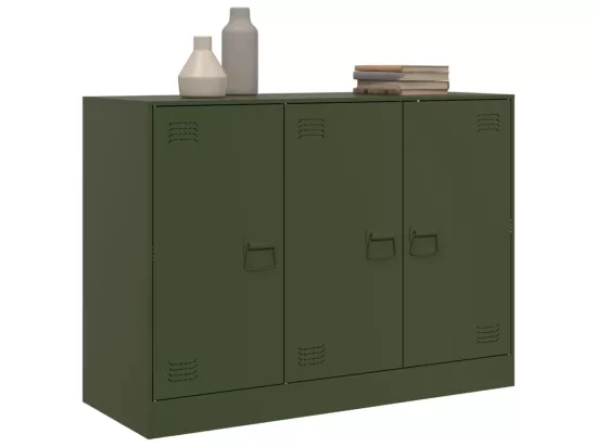 Buffet vert olive 99x39x73 cm acier