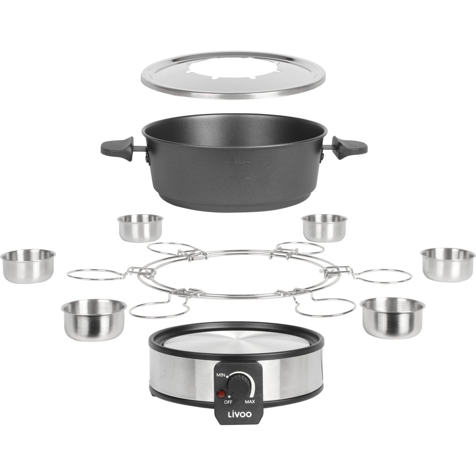 Livoo elektrisches Fondueset mit Schalen