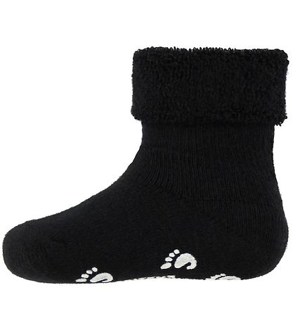 Fuzzies GåStrømper m. AntiskRød - Sort