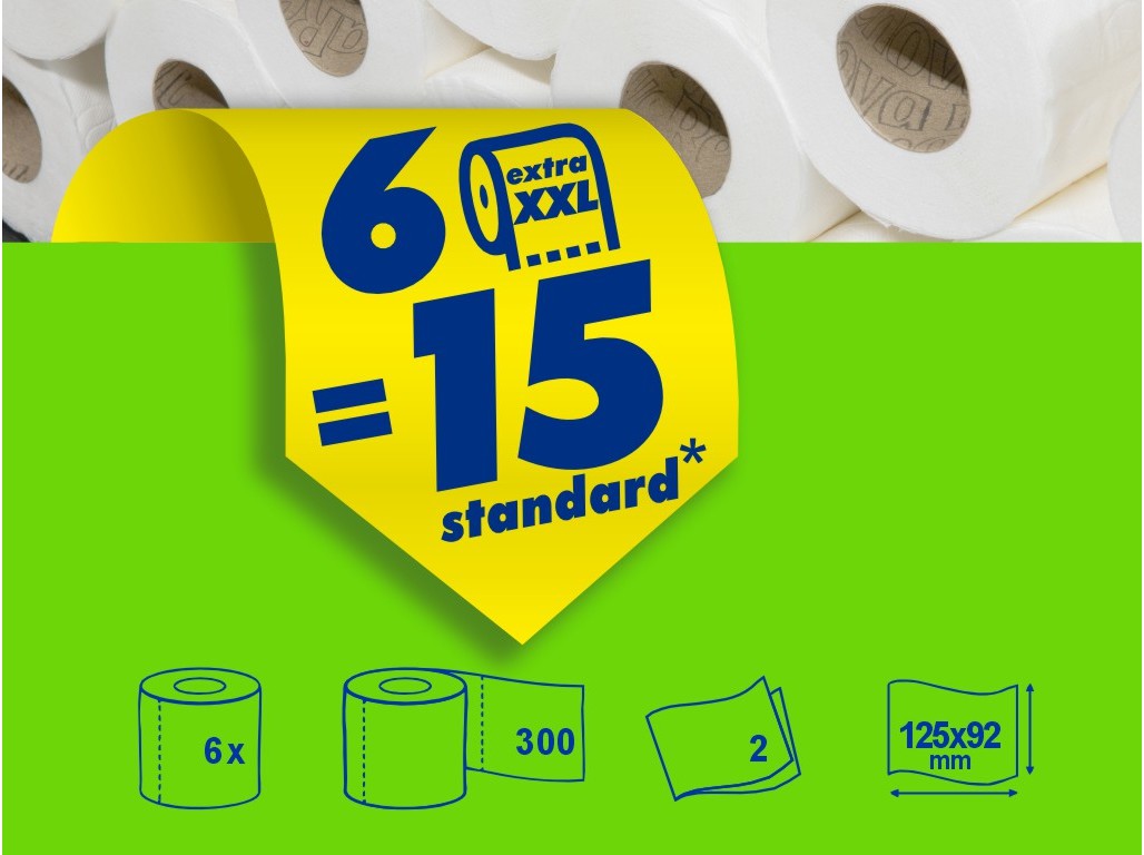 PAPEL RENOVA HIGIÉNICO EXTRA XXL 6ROLOS=15ROLOS