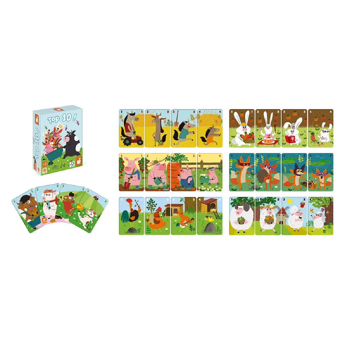 Juratoys-Janod Jeu de 7 familles Family Farm