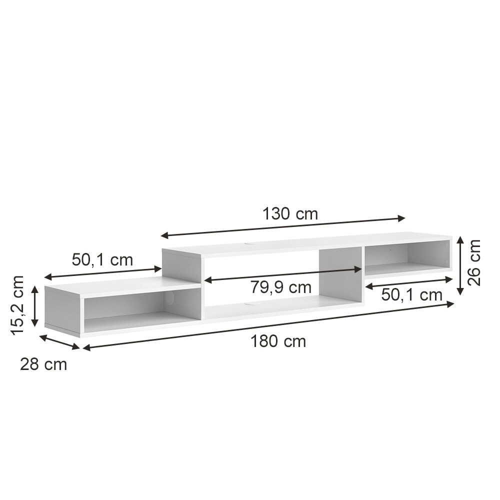 Vicco CD-Regal Drive Weiß 180 x 26 cm offenes Regal