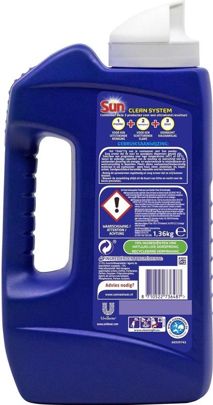 Sun - Classic Vaatwaspoeder - 70% Natuurlijke Ingrediënten - Gerecyclede Verpakking