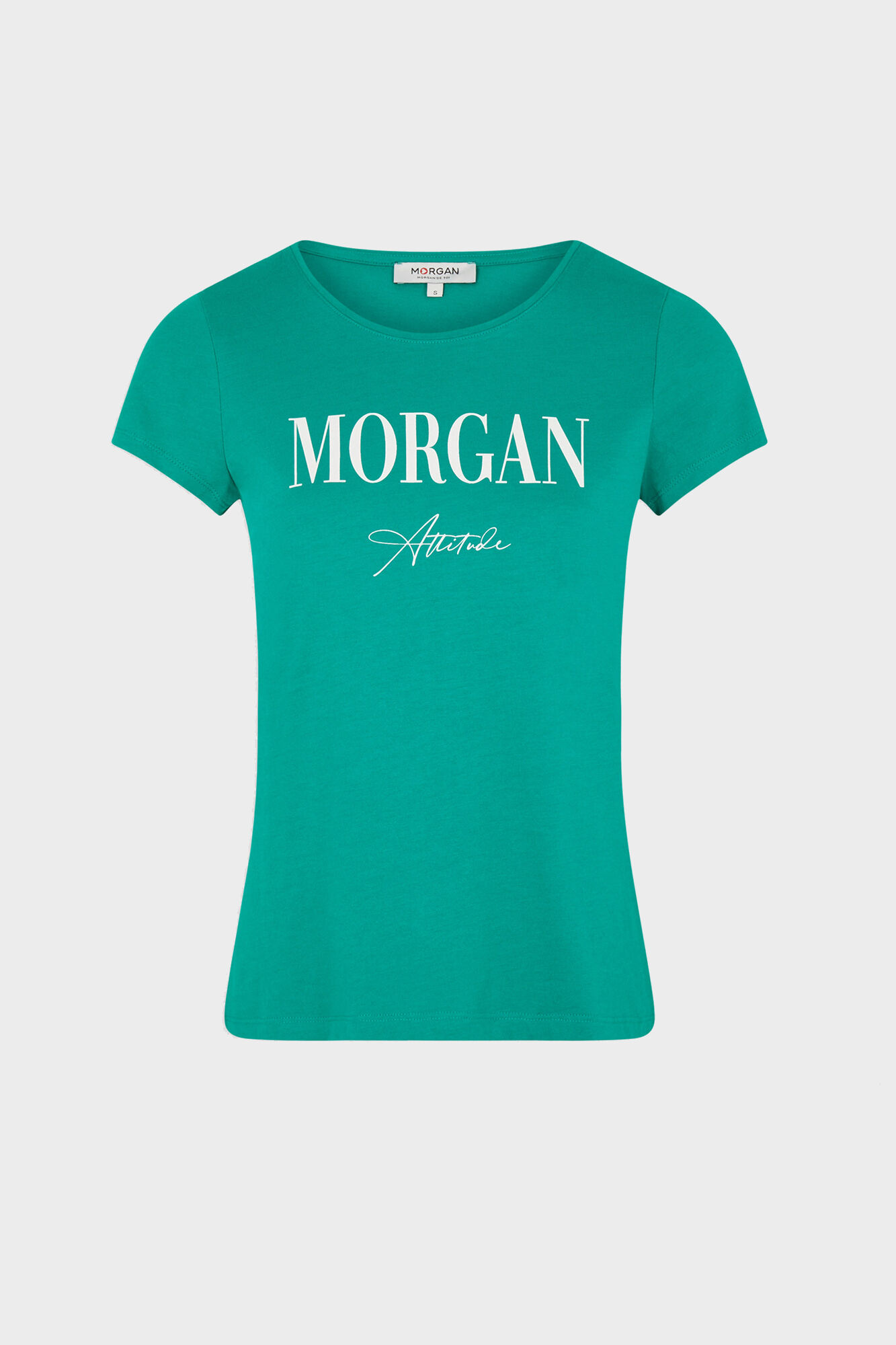 Camiseta de manga curta com mensagem - Verde