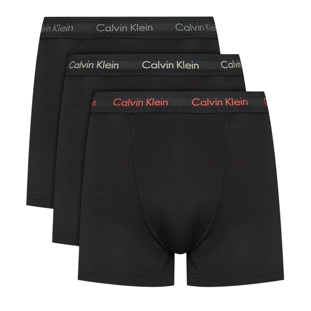 Calvin Klein Jeans X3 Boxers Noir/Rouge Homme Calvin Klein Jeans Trunk 3p