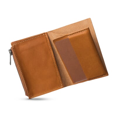 Geldbörse Pocket Wallet Zip, Hellbraun