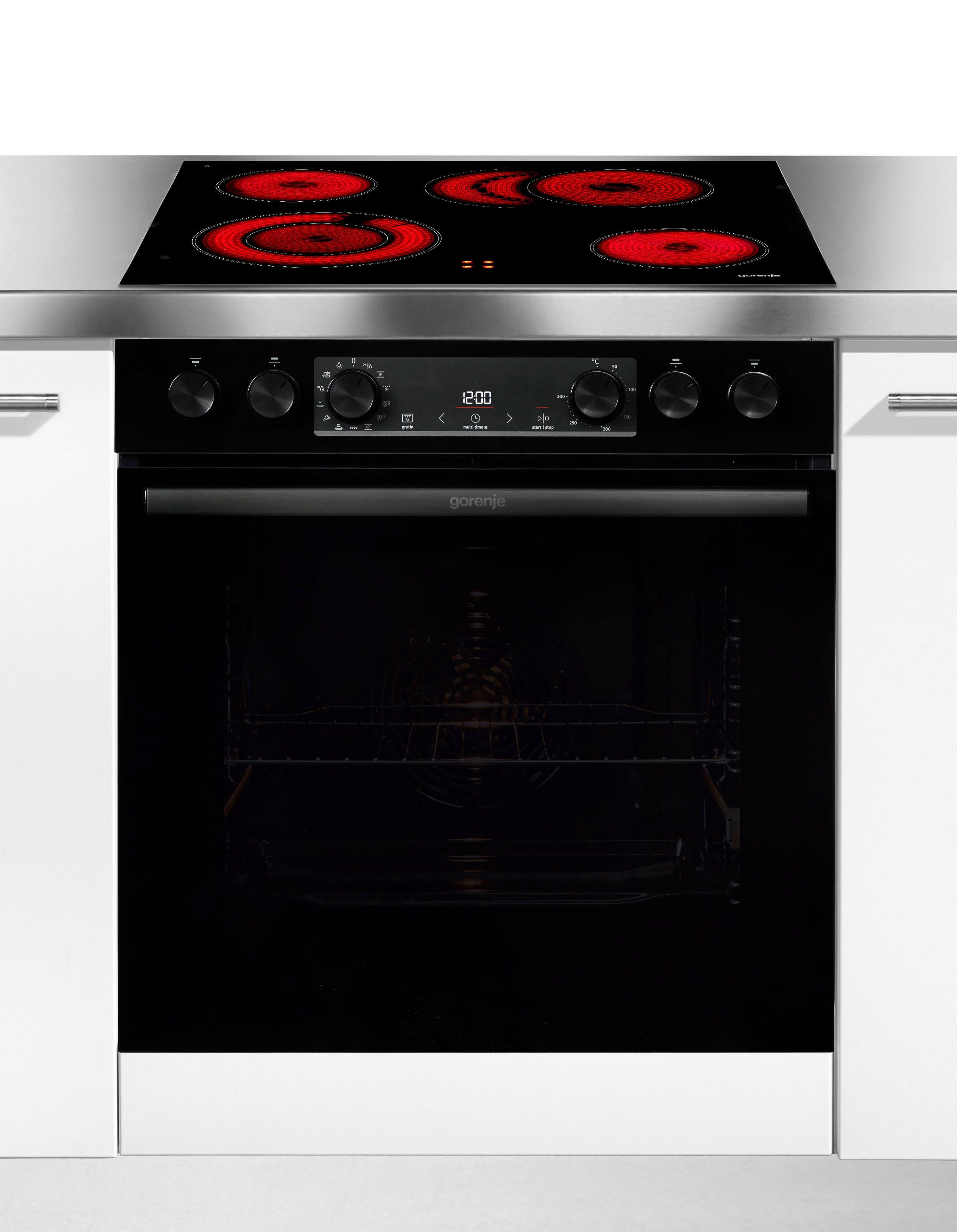 GORENJE Elektro-Herd-Set Pacific Herd Set Energieeffizienz A, schwarz
