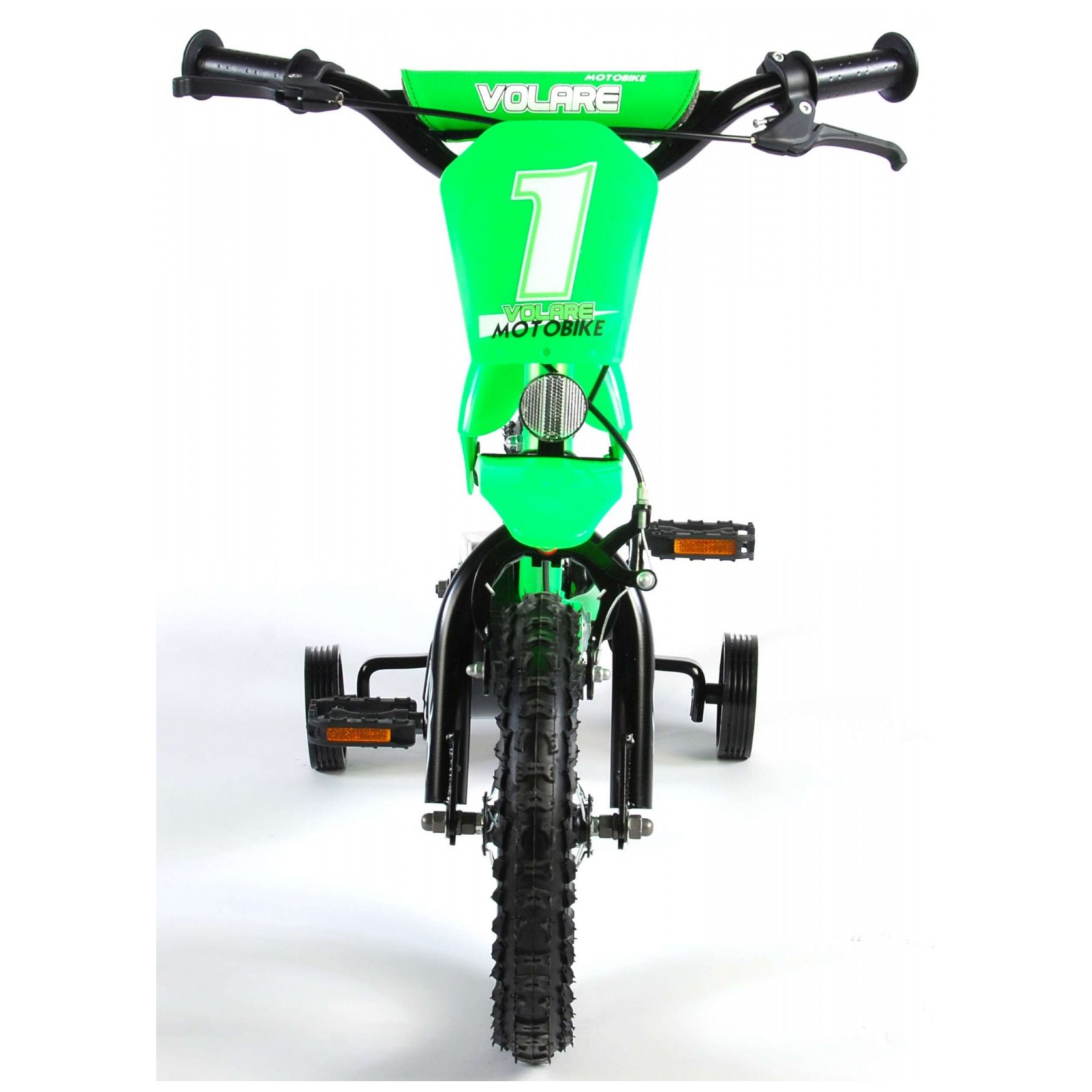 Volare Motorbike Fiets - 12 inch - Groen - 2 handremmen