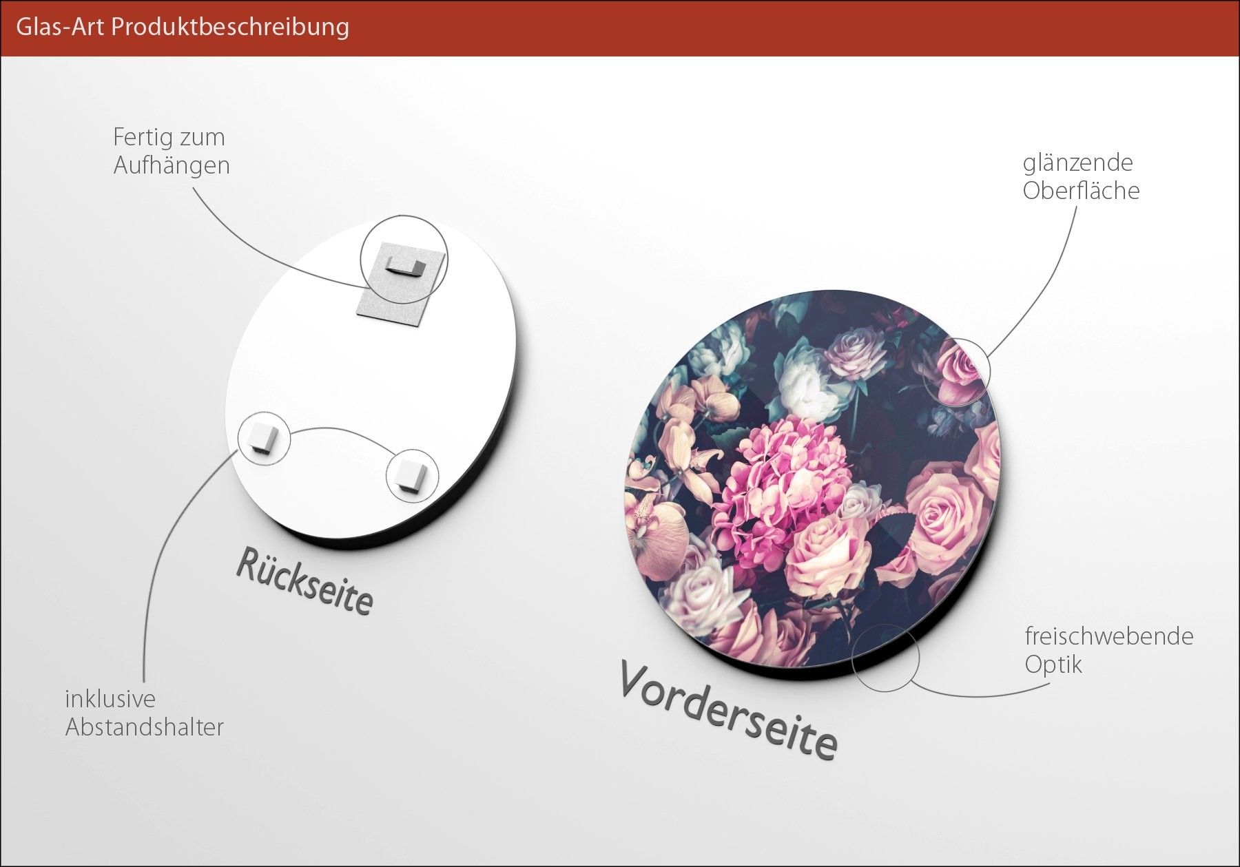 Glasbild BAROQUE FLOWERS IV