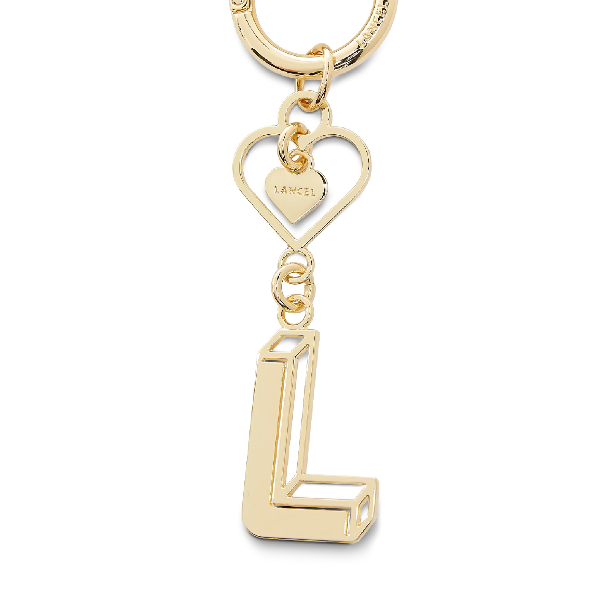 Porte-clés métal Logo Cœur Les Ailes de Lancel-Doré Clair