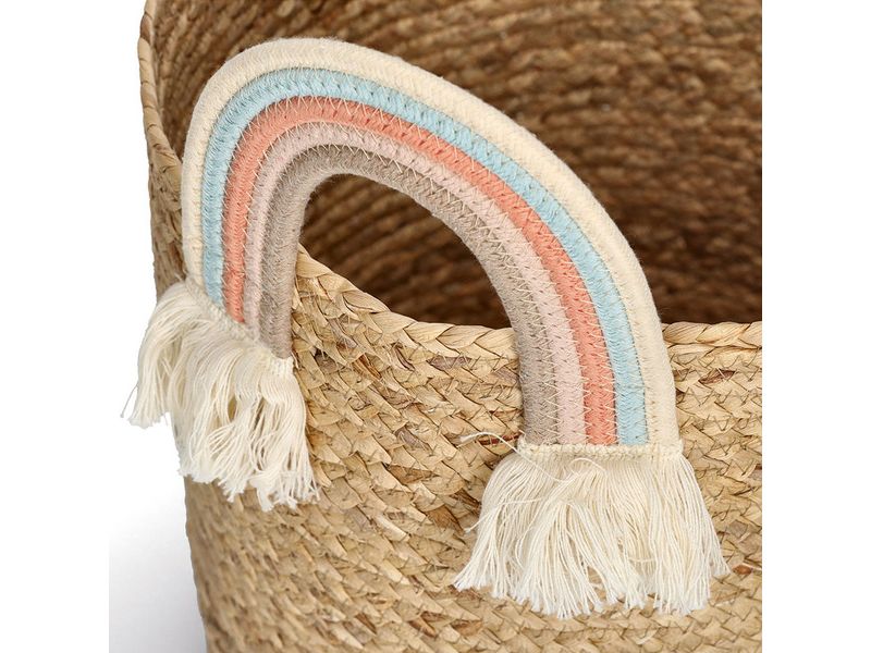 Zeller Present Spielzeugkorb Rainbow Natur Seegras 35 x 34 Aufbewahrungskorb für Kinderzimmer