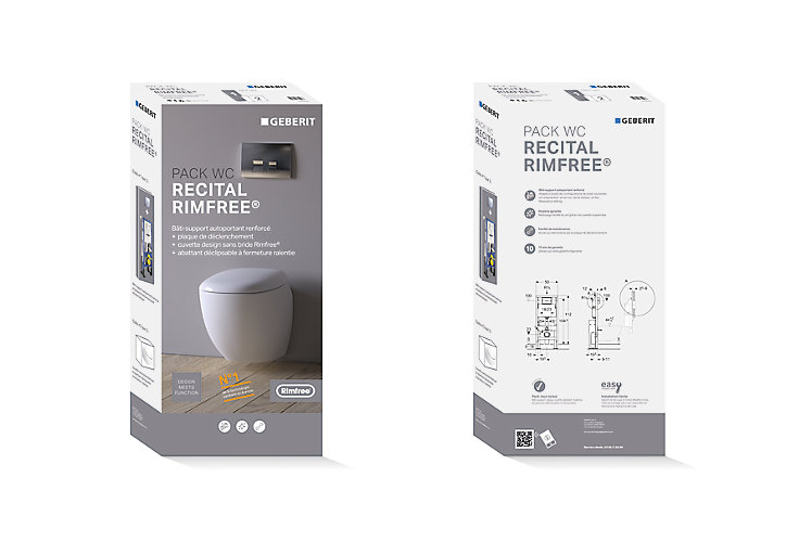 Pack WC suspendu Geberit Recital Rimfree