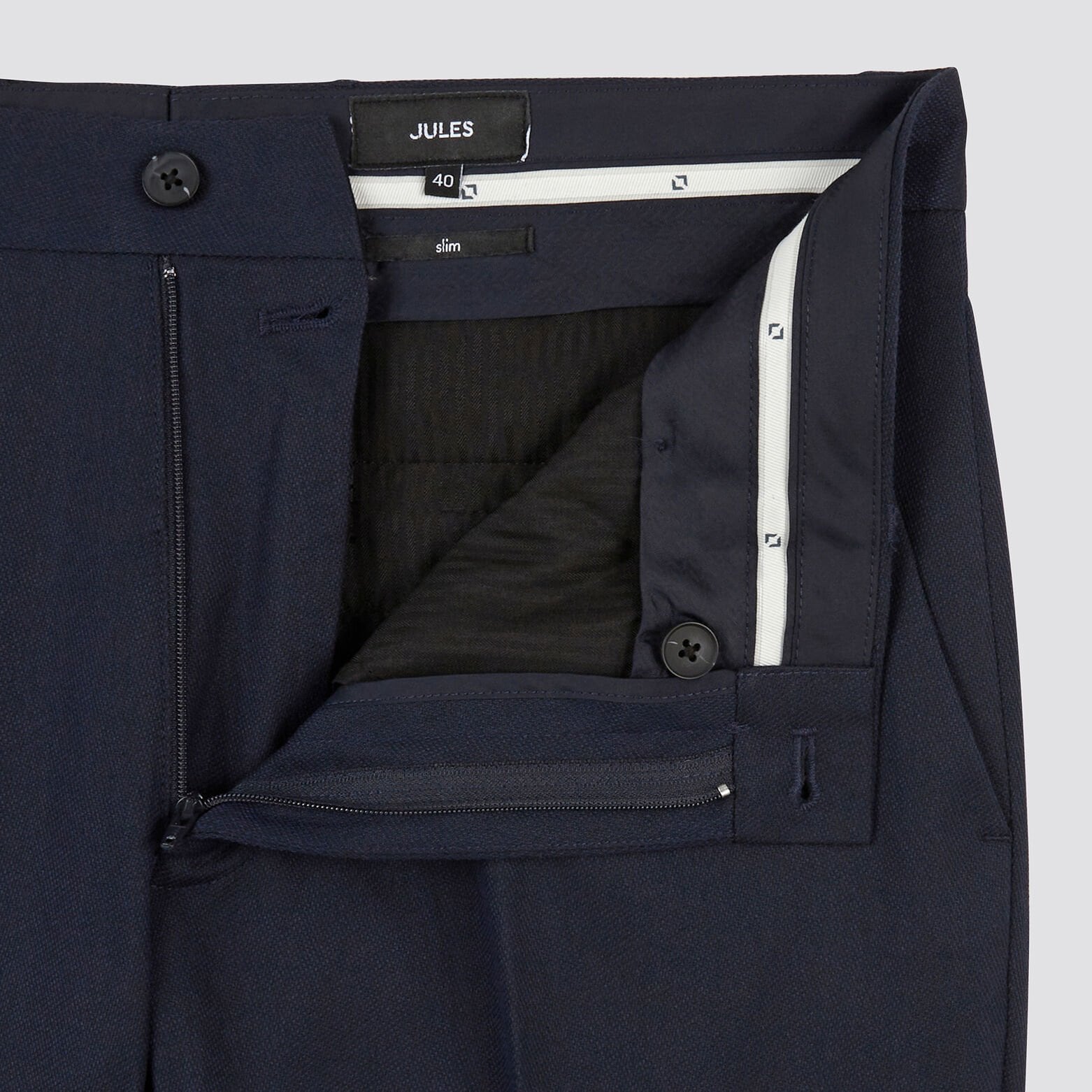 Pantalon de costume uni slim Bleu foncé