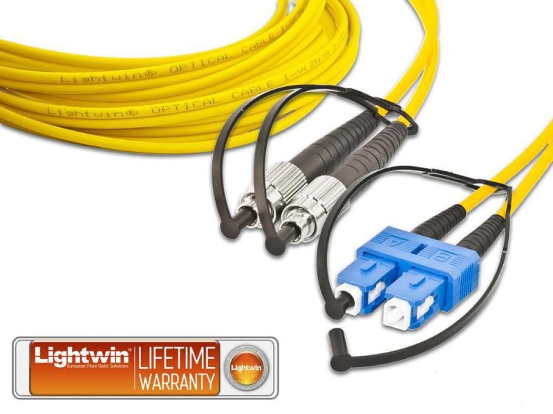 Lightwin LWL-Patchkabel Singlemode FC – SC, OS2, Duplex, 1 Singlemode FC-SC Duplex OS2 1 m