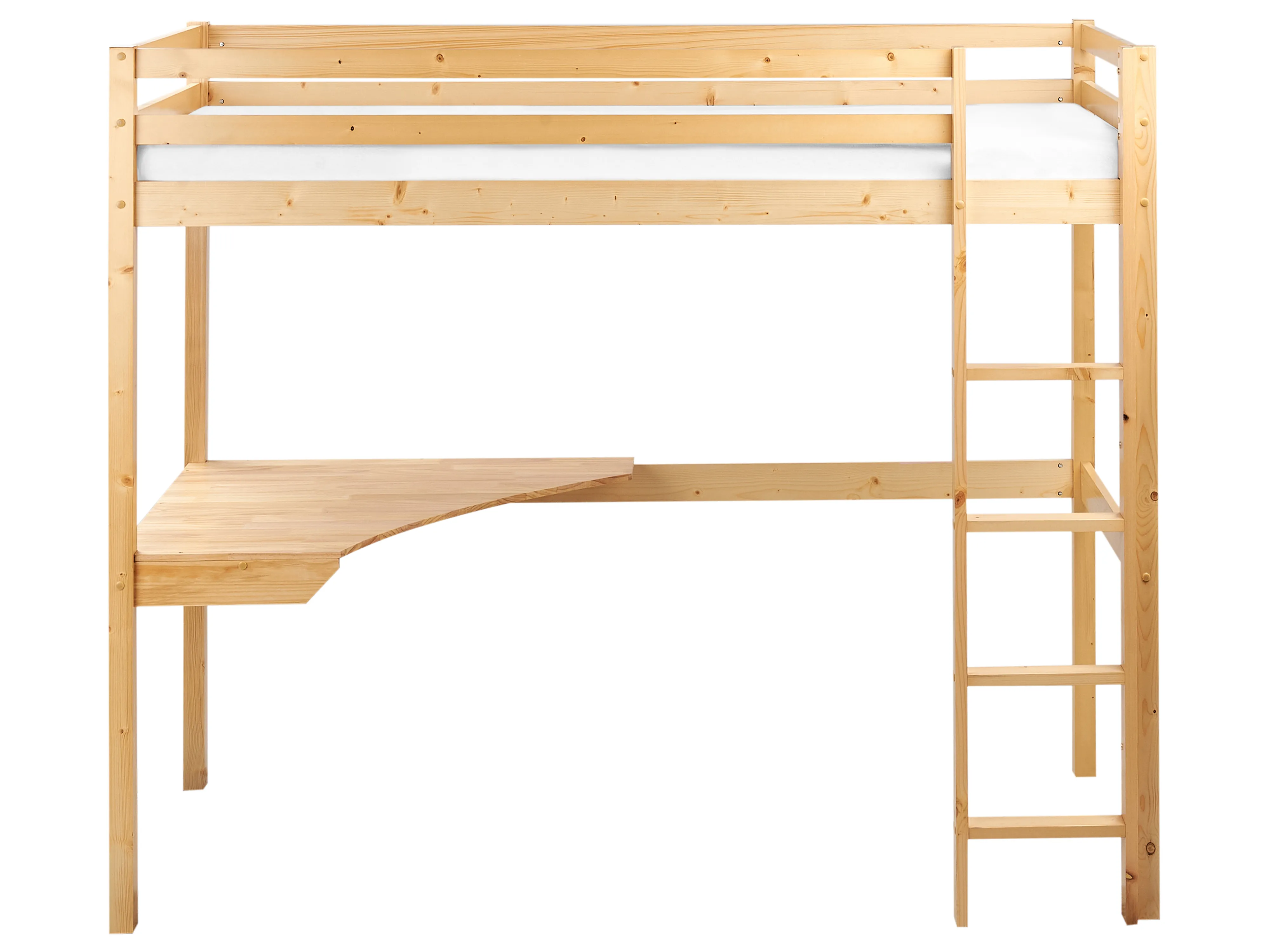 Hoogslaper met bureau Dennenhout LOURY 90 x 200 cm Lichtbruin