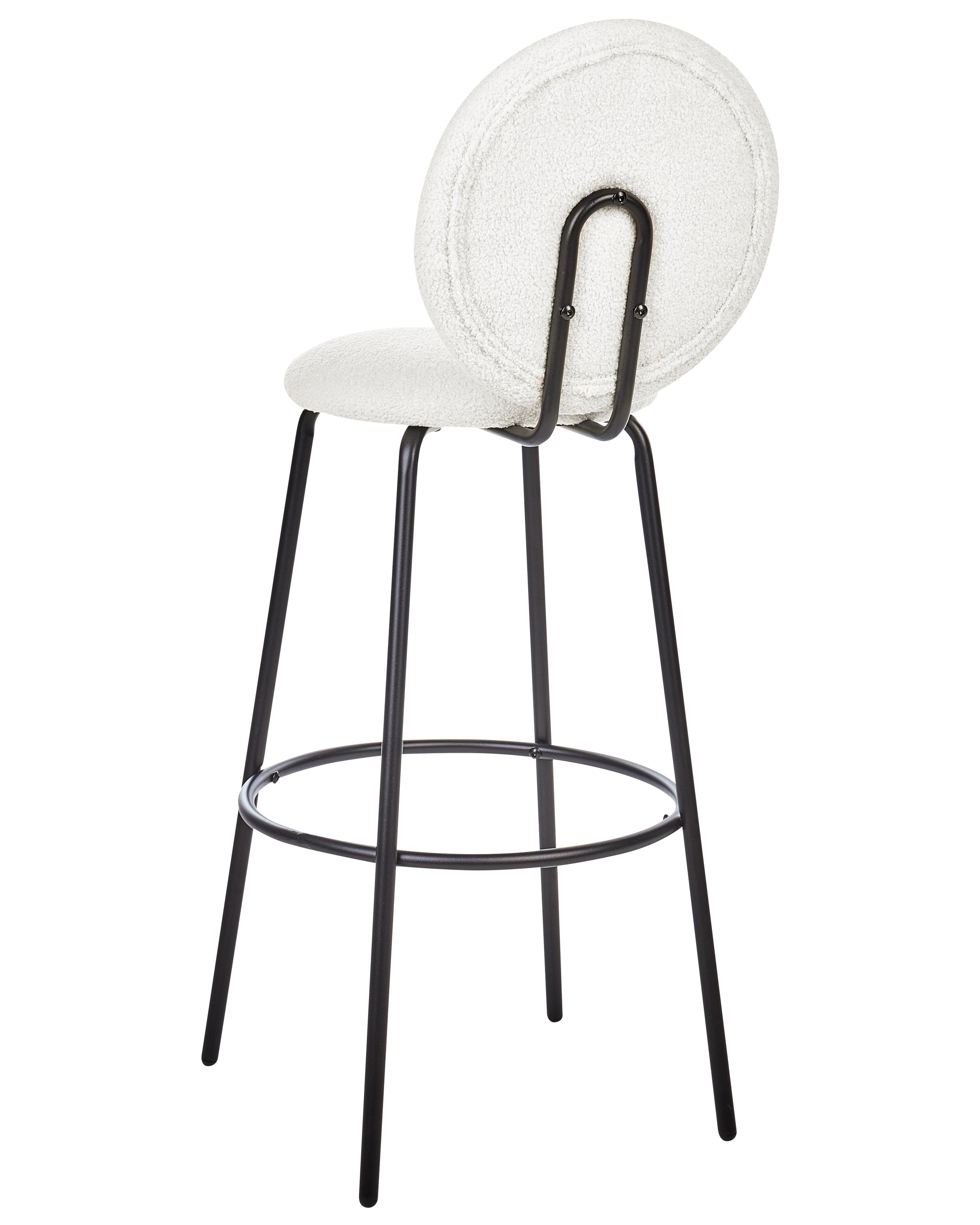 Set van 2 barstoelen EMERY Bouclé Wit